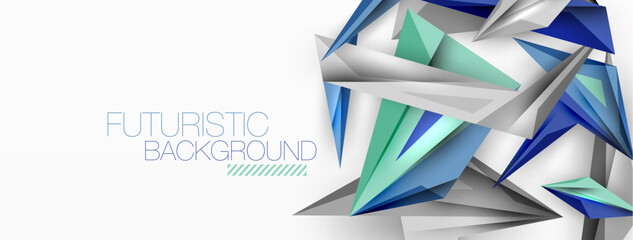 Minimal geometric abstract background. Low poly dynamic triangle design. Trendy techno business template for wallpaper, banner, background or landing