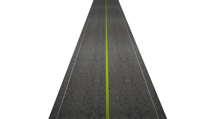 road isolated, Asphalt road isolated in pure, Straight highway of road lane for transportation or logistics, Empty asphalt road isolated, Straight asphalt 3d render, Traveling along