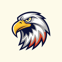 Bald eagle head logo for sport team illustration