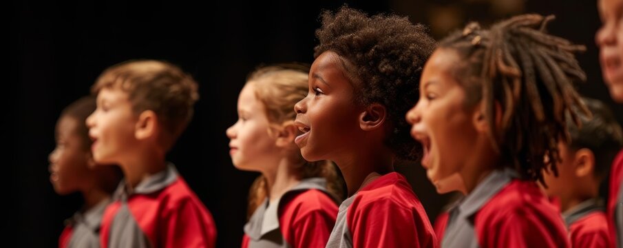 Young students participating in a school play, theater arts, expression - Powered by Adobe