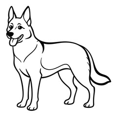 German Shepherd Dog  vector style,  Clipart , Illustration with white background 