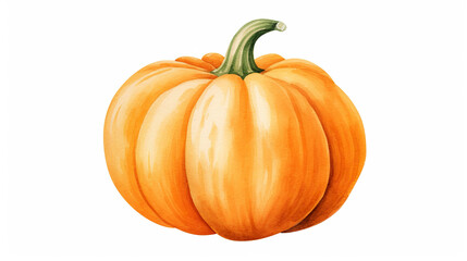 Sweet pumpkin isolated in watercolor on a white background