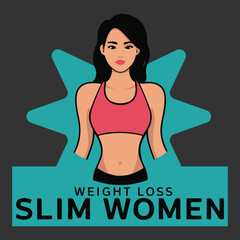 A women Wight Loss logo icon vector art illustration eps 10