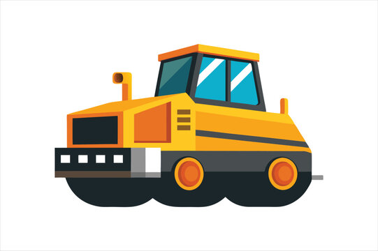 yellow road roller construction vehicle clip art preview