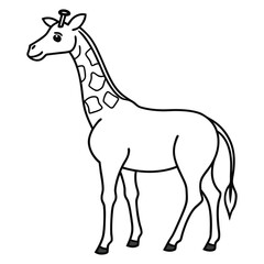 A Giraffe Vector Art Illustration