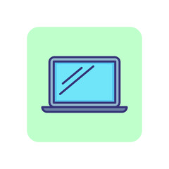 Laptop line icon. Computer, monitor, screen. Office equipment concept. Can be used for topics like workplace, technology, desktop