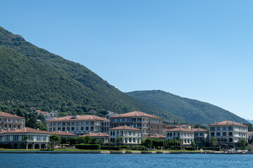 Fototapeta premium Montenegro's Herceg Novi: Porto Novi from the Sea in Summer
