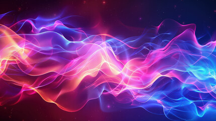 Colorful Abstract Light Waves at Dusk