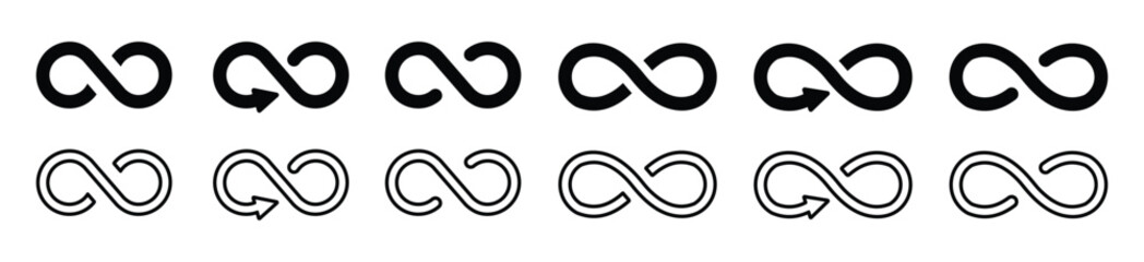 Infinity icon set. infinity symbol. infinity sign. unlimited, eternal symbol. Vector illustration
