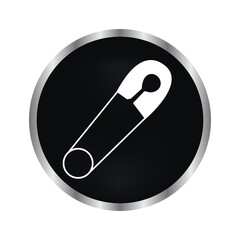 pin on black button vector icon