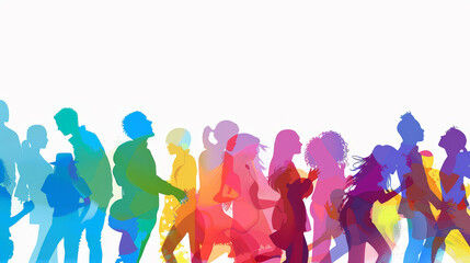 Each silhouette represents the rich diversity and unity of various cultures and origins, celebrating the beauty of inclusivity and individuality. Generative AI