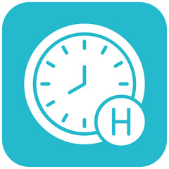 Hours vector icon. Can be used for Contact Us iconset.