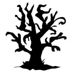 Dry tree silhouette for halloween decoration. Vector ilustration