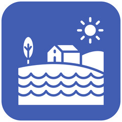 Obraz premium Coastal Village vector icon. Can be used for Coastline iconset.