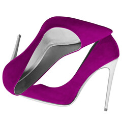 Show off your design style like a pro, by using this Fancy High Heels Shoes Mock Up In Striking Purple Color.