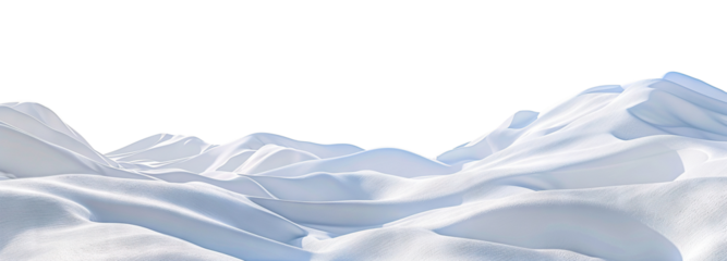 White snow landscape, cut out