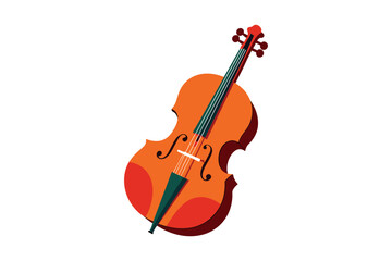 Fototapeta premium Musical acoustic instrument. Learning to play cello. Music stand and chair. Orchestra performance. Jazz band. Musician concert. Violoncello and bow. Cellist education