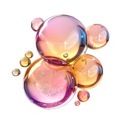 Colorful liquid bubbles, cut out