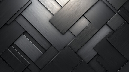 sleek geometric metallic patterns with angular shapes and brushed textures, creating a contemporary and sophisticated visual aesthetic
