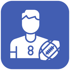 Rugby Player vector icon. Can be used for Rugby iconset.