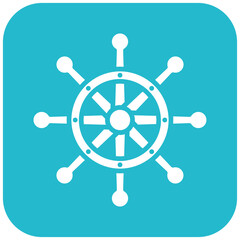 Fototapeta premium Ship Wheel vector icon. Can be used for Ocean iconset.