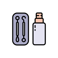 Vidal loop for manual cleaning of problem skin place. The concept of cosmetology, skin care color icon. Vector single element in simple style