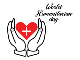 world humanitarian day art illustration vector
