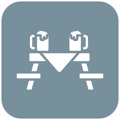 Picnic of Table vector icon. Can be used for Oktoberfest iconset.