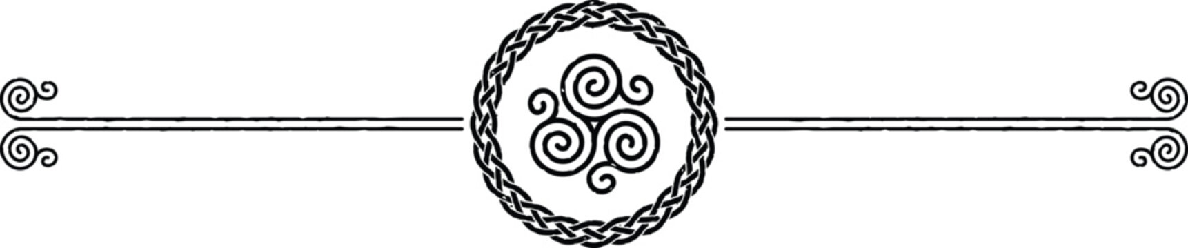 Double Line and Knot Ring Celtic Header Graphic - Triskele