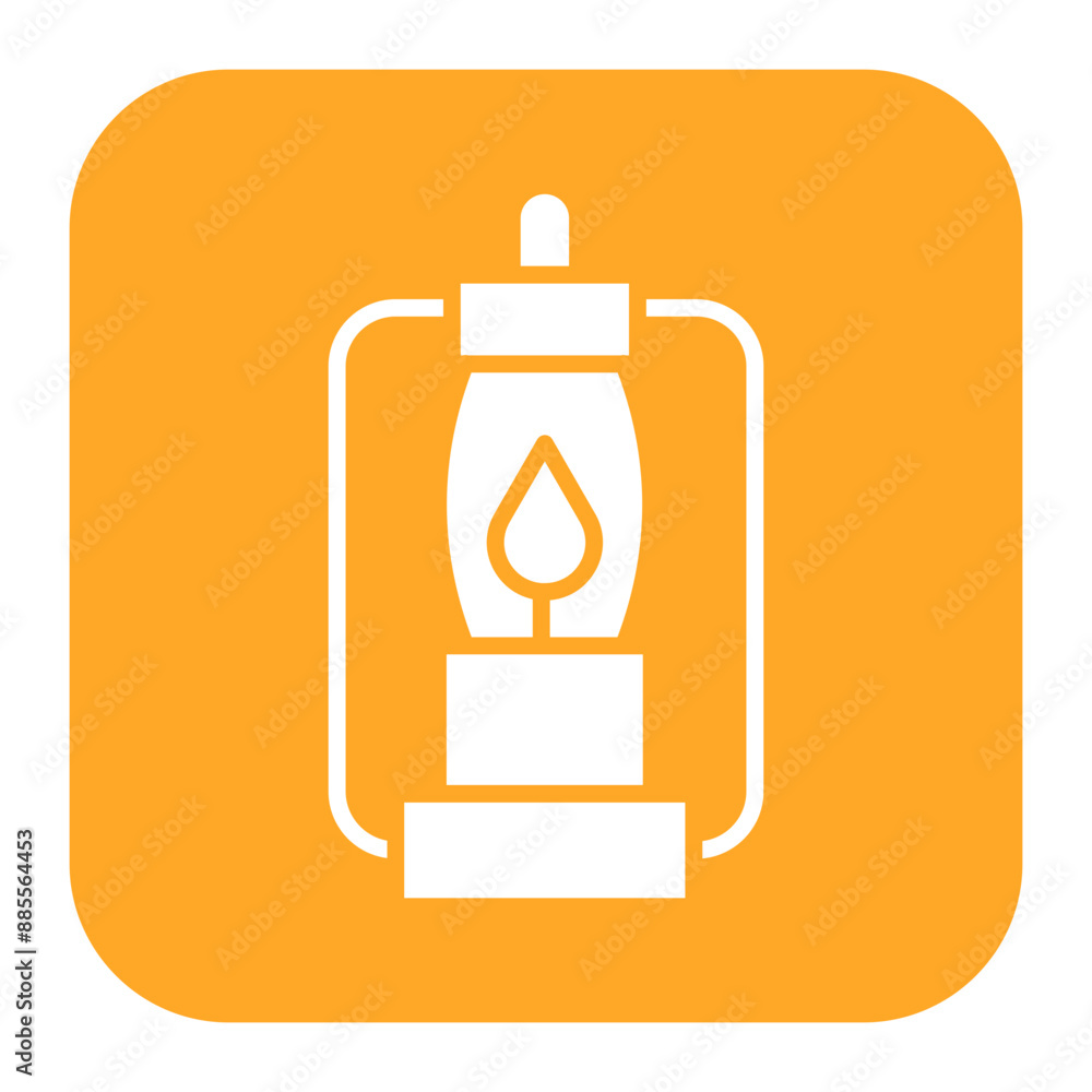 Poster Oil Lamp vector icon. Can be used for Retro iconset.