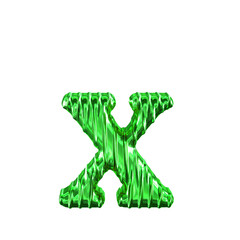 Fluted green symbol. letter x