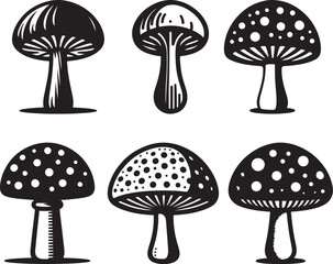 Mushroom vector silhouette