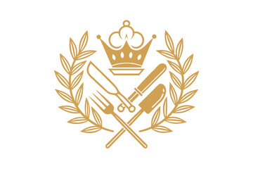 Obraz premium A gold vector crown illustration, a vintage emblem of award and winner design