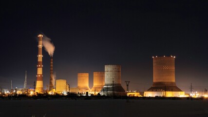 Hrazdan Thermal Power Plant At night