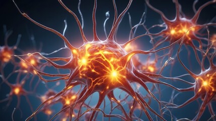 Neurons brain activity firing biology electric, Generative Ai