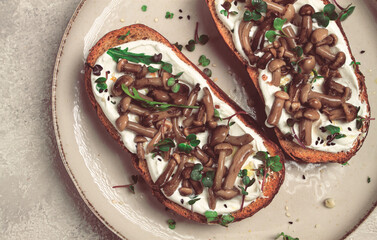 sandwiches with cream cheese and pickled honeydew, healthy breakfast, homemade,