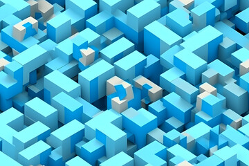 3D Seamless Geometric Pattern With Metalic Texture, Abstract Background