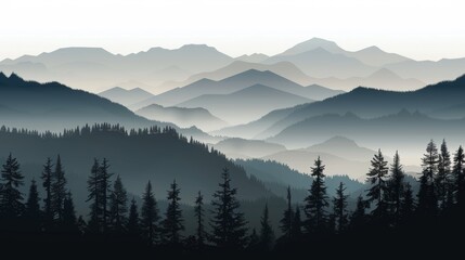 Fototapeta premium Mountain landscapes silhouette landscape outdoors.