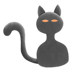 Halloween black cat watercolor 