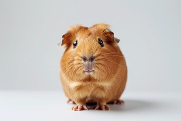 A cute and charming image of an adorable guinea pig against a clean white background
