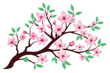 Silhouette Cherry Blossom isolated C.eps