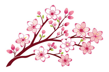 Silhouette Cherry Blossom isolated L.eps