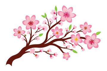 Pink cherry blossoms bloom, a spring beauty of floral sakura
