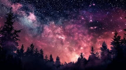 Fototapeta premium Stary clear night sky. Mixed media