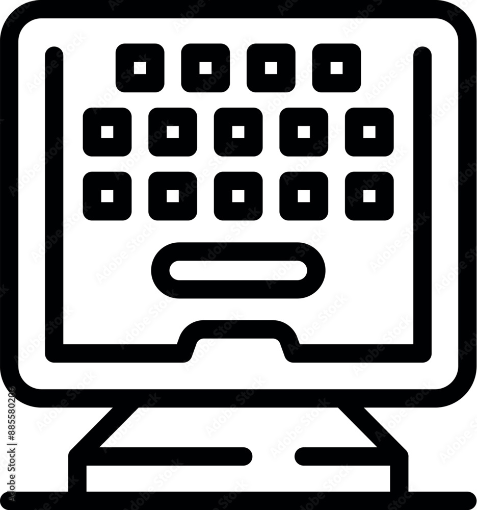 Aufkleber simple, bold line icon of a computer screen displaying a password entry interface