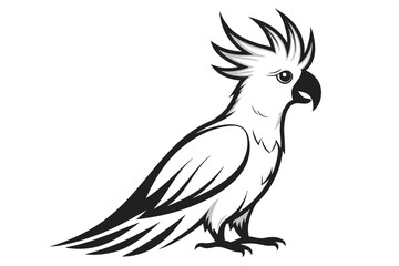 Obraz premium Vector parrot silhouette, wild bird illustration
