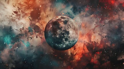 Surreal Celestial Distortions Otherworldly Cosmic Abstractions in Muted Hues