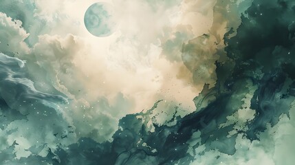 Ethereal Watercolor of Captivating Planetary Atmospheres in the Cosmos