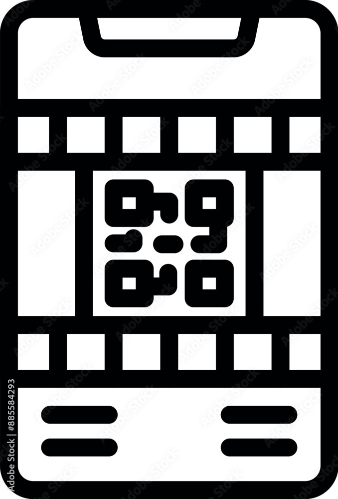 Poster smartphone is scanning a qr code to make a secure and contactless digital payment