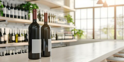 Ecofriendly wine bar with energ. Concept Eco-Friendly, Wine Bar, Sustainable Practices, Green Initiatives, Renewable Energy